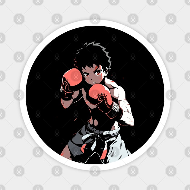 Muay Thai Anime Retro Magnet by Trippycollage